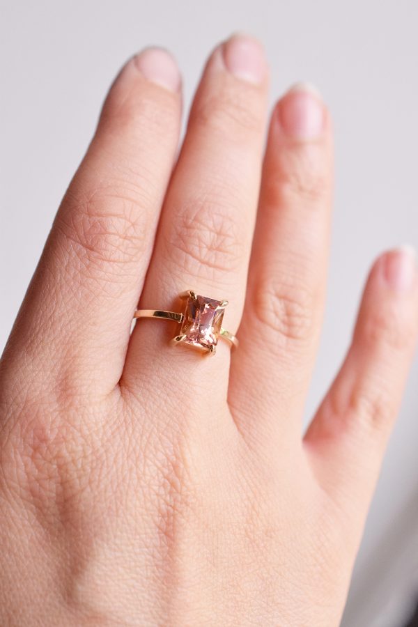 bague tourmaline rose or éthique sur-mesure fiançailles fait main bijou unique artisan créateur