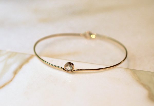 Bracelet martelé diamant bijoux lyon