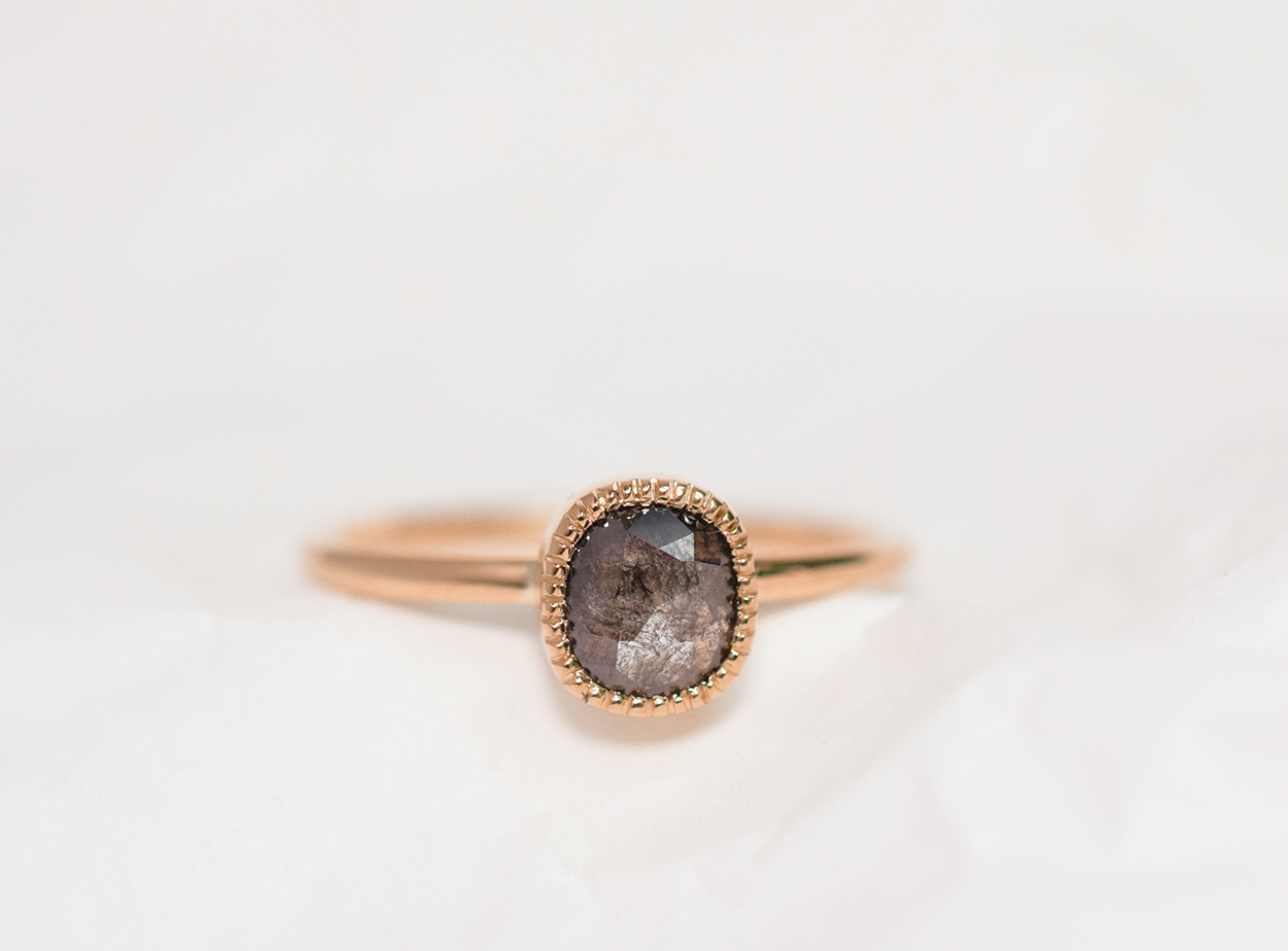 Bague Ainay diamant poivre et sel Pulp Jewels Bijoux créateurs Lyon