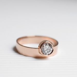 bague diamant or rose unique fiançailles sur-mesure créateur artisan fait main unique