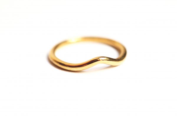 alliance courbée incurvée or recyclé mariage
