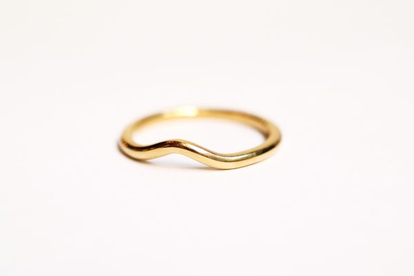 alliance courbée incurvée or recyclé mariage