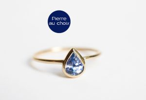bague sur mesure goutte poire or