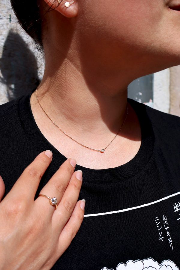 collier or jaune diamant recyclé éthique artisan joaillerie