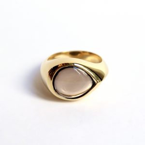 Chevalière quartz fumé