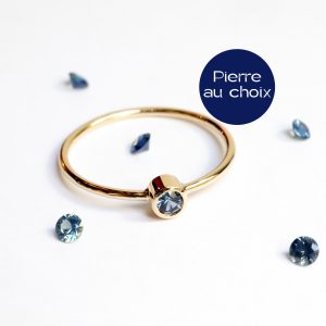 Solitaire saphir d'Auvergne