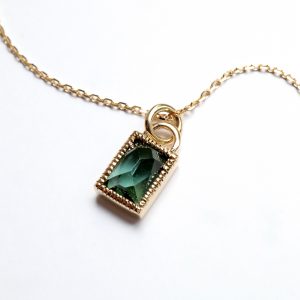 Pendentif Tourmaline Verte Millegrain