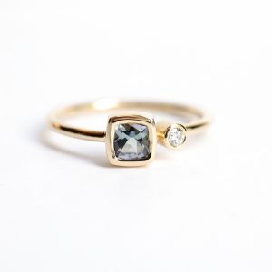 Bague mini duo tanzanite & diamant