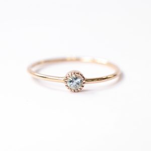 Bague Ainay or rose aigue-marine